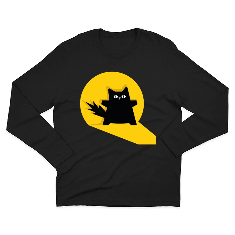 Bold Black Cat Spotlight Male Long Sleeve T-Shirt