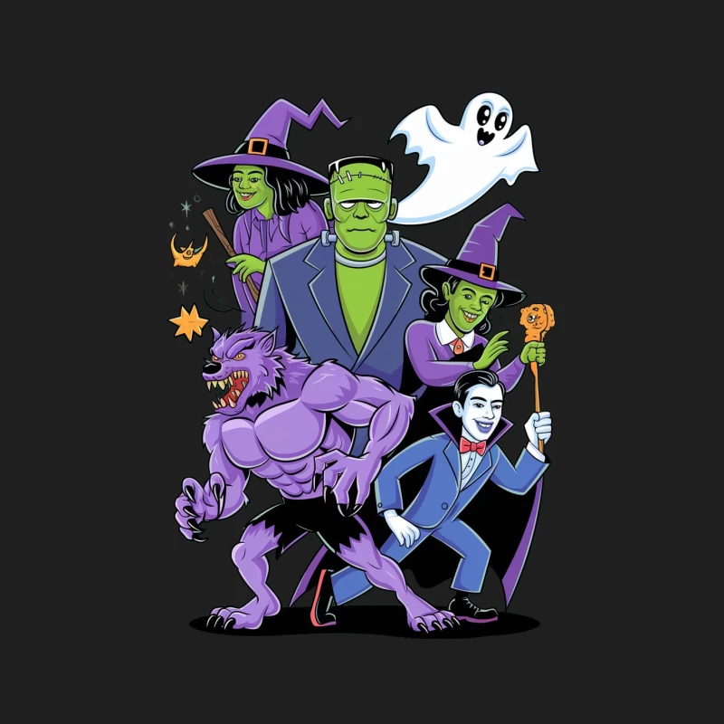 Classic Halloween Monsters Cartoon Illustration Male Tank Top