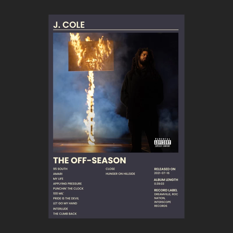 J. Cole's "The Off-Season" Album Cover: Fiery Hip-Hop Imagery Female Pullover Sweatshirt