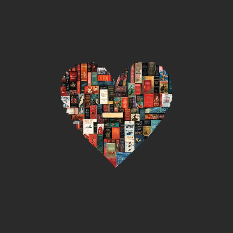Literary Love: Classic Books Arranged in Heart Shape Baseball Cap