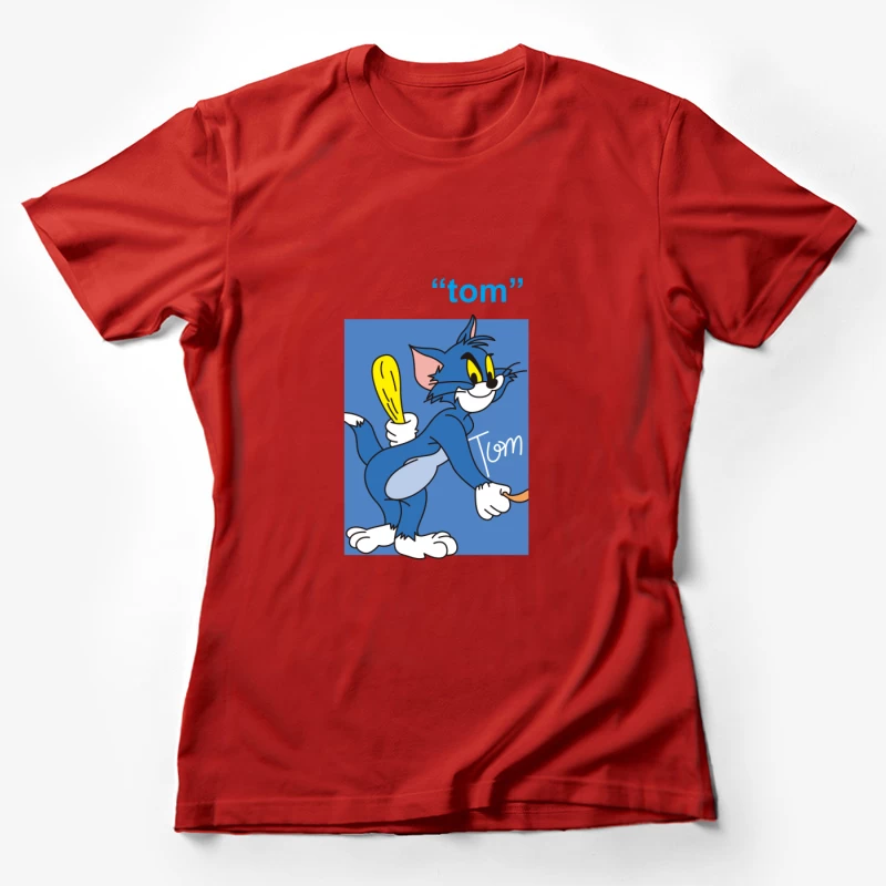 Tom der Cartoon-Katze mit Keule Damen T-Shirt