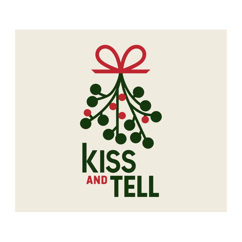 Romantic Christmas Mistletoe Kiss Design Tapestry