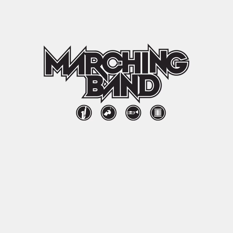 Marching Band Logo with Musical Instrument Icons Male Tank Top