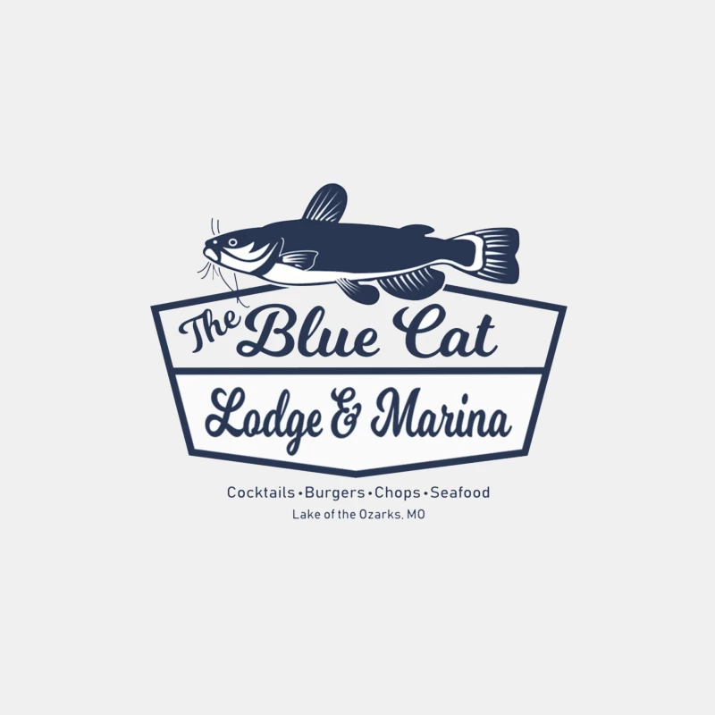 Blue Cat Lodge & Marina Restaurant Logo at Lake of the Ozarks Male Tank Top