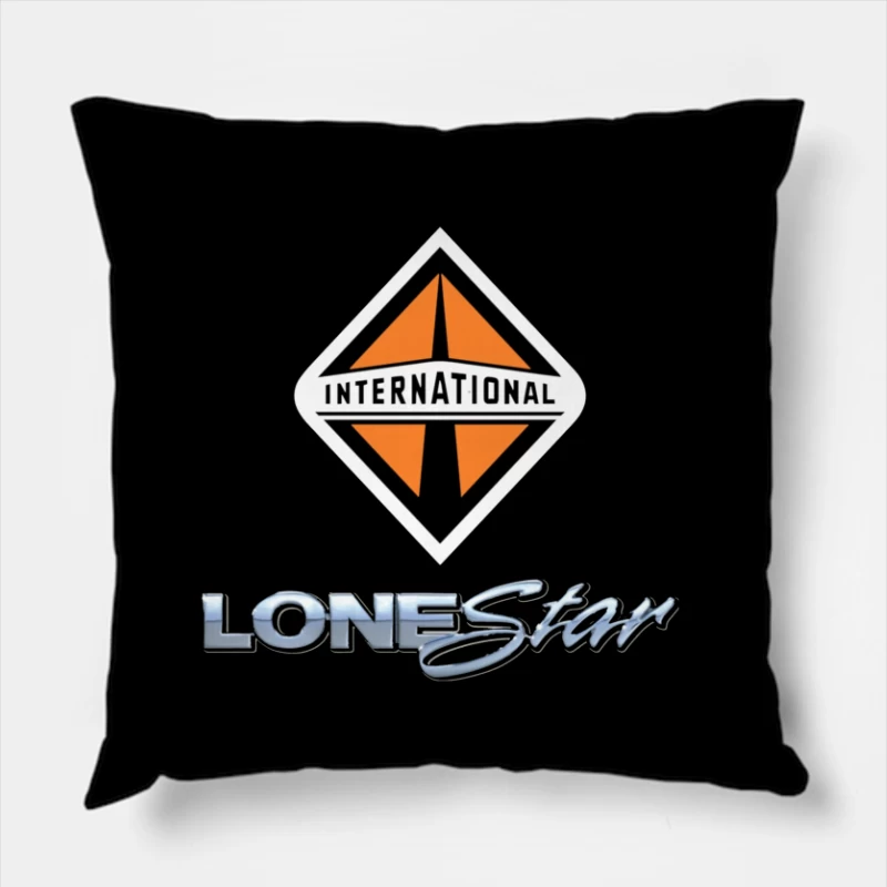 International Lonestar Truck Manufacturing Logo Design Throw Pillow