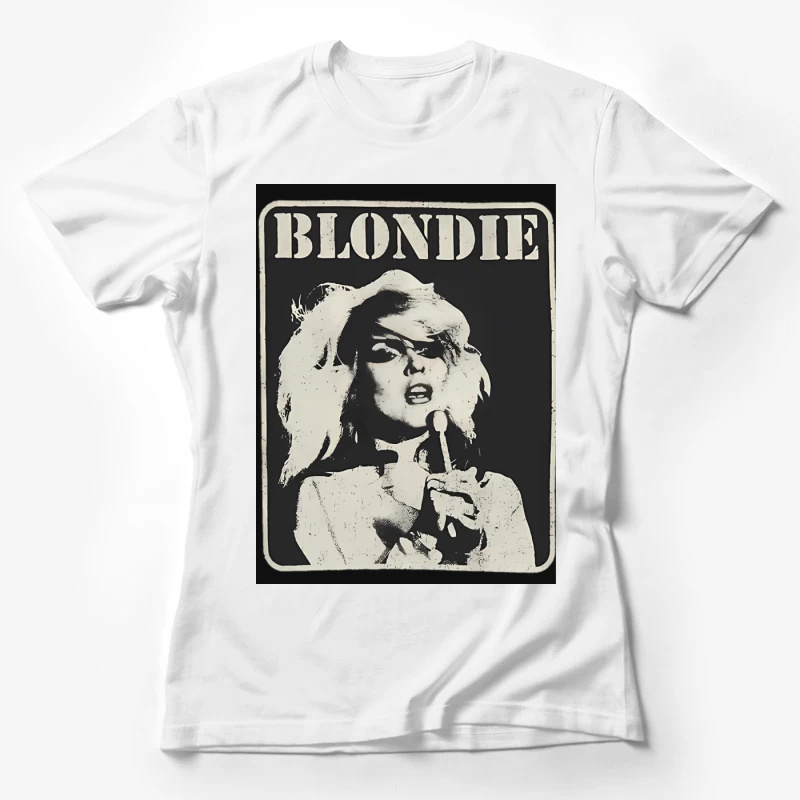 Vintage Black and White Blondie Band Promotional Poster Female T-Shirt