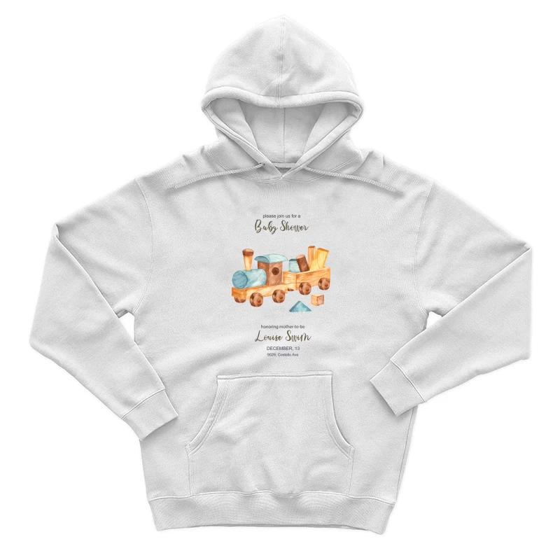 Holzspielzeug Baby Shower Einladung Herren Pullover Hoodie