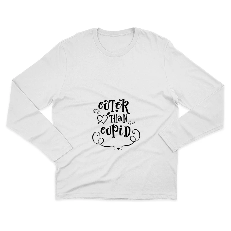 Design abstrait avec silhouettes et cœurs noirs Homme Manches Longues T-Shirt