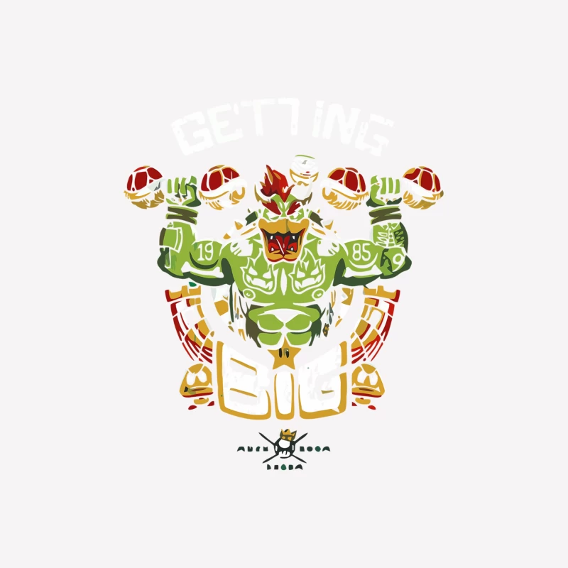 Stylized Tribal Bowser: Nintendo's Iconic Mario Villain Reimagined Female T-Shirt