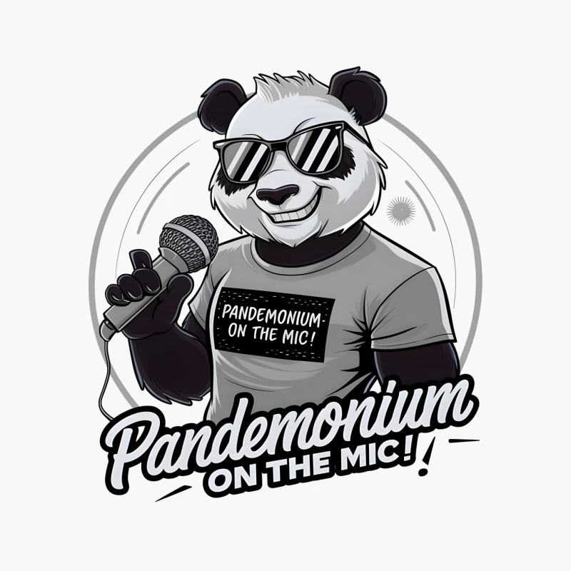 Cool Panda Performer: Pandemonium on the Mic Cotton Tote Bag