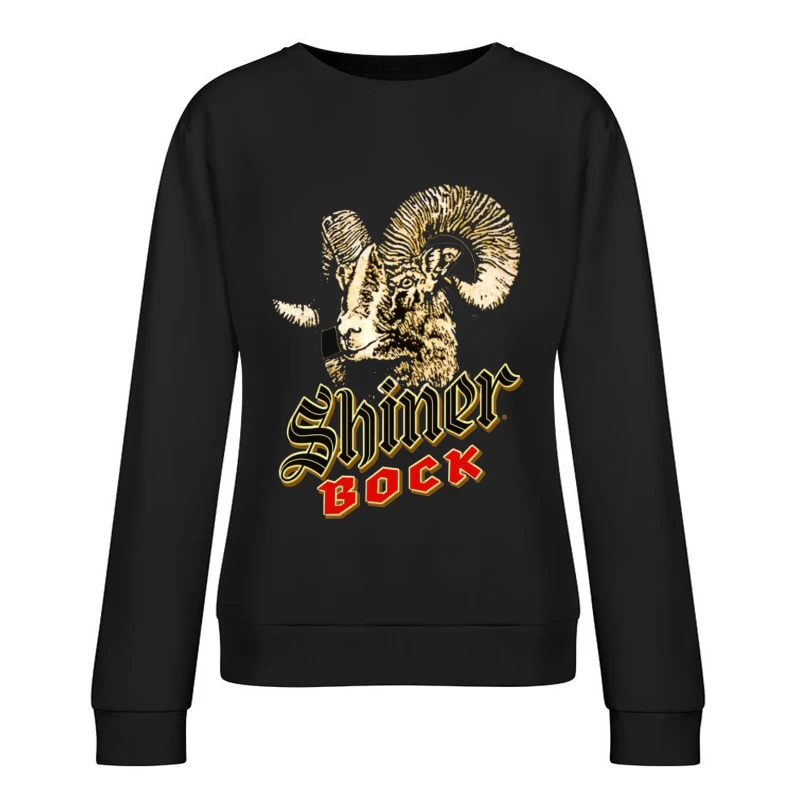 Vintage Shiner Bock Beer Logo with Golden Ram Head Design Female Pullover Sweatshirt