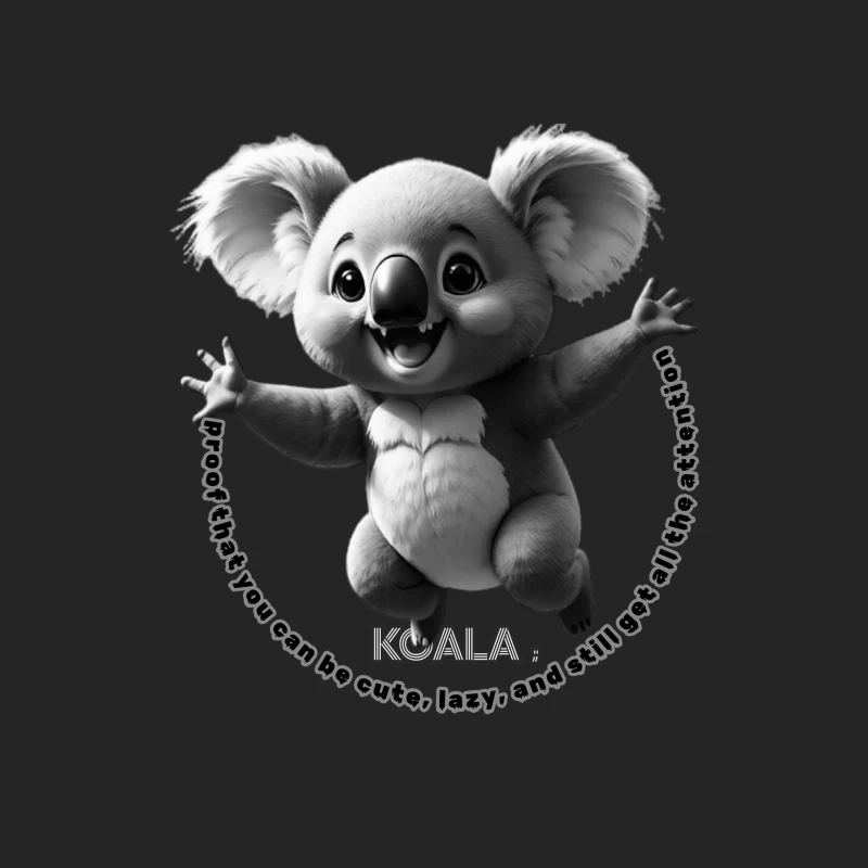 Cute Animated Koala Showing Joy and Attention Male Pullover Sweatshirt