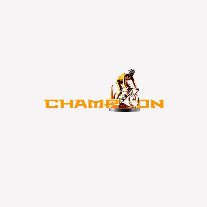 Champion Cycling Sports Logo with Trophy Cyclist Female T-Shirt