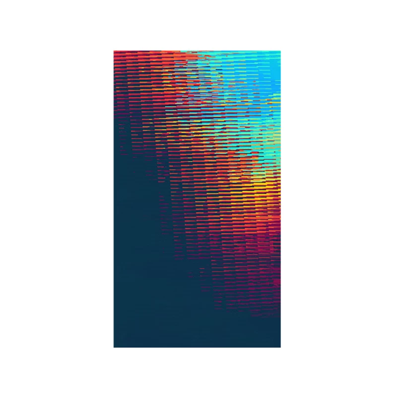 Evening Sun Glitch Contemporary Artwork Tapestry