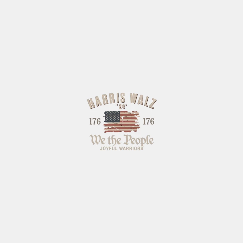 Vintage Patriotic Harris Walz Joyful Warriors Typography Male Tank Top