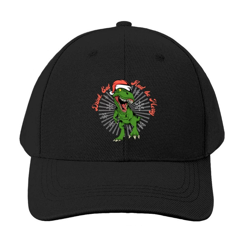 Festive Dinosaur Christmas Fun Baseball Cap