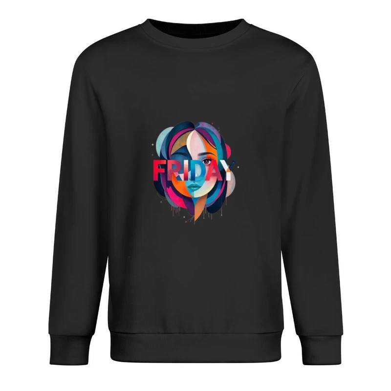 Colorful Friday Artwork Male Pullover Sweatshirt