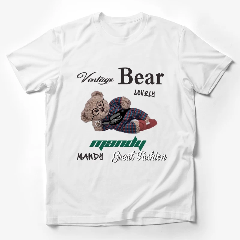 Vintage Bär mit Modeaccessoires Herren T-Shirt