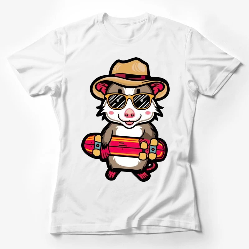 Opossum skateur en vacances Femme T-Shirt