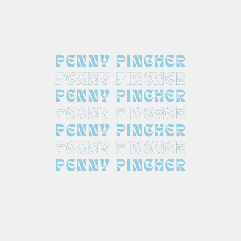 Retro Typography Pattern with "Penny Pincher" Text in Blue and White Male Tank Top