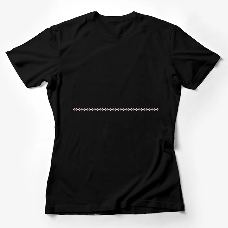 Motif géométrique en noir, blanc et rouge Femme T-Shirt