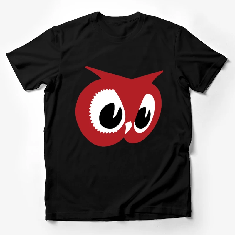 Red Owl Minimalist Logo Design Male T-Shirt