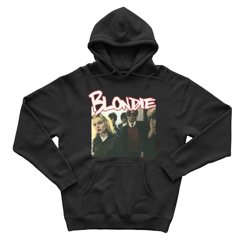 Vintage Blondie Band Album Cover from the 1970s New Wave Era Male Pullover Hoodie