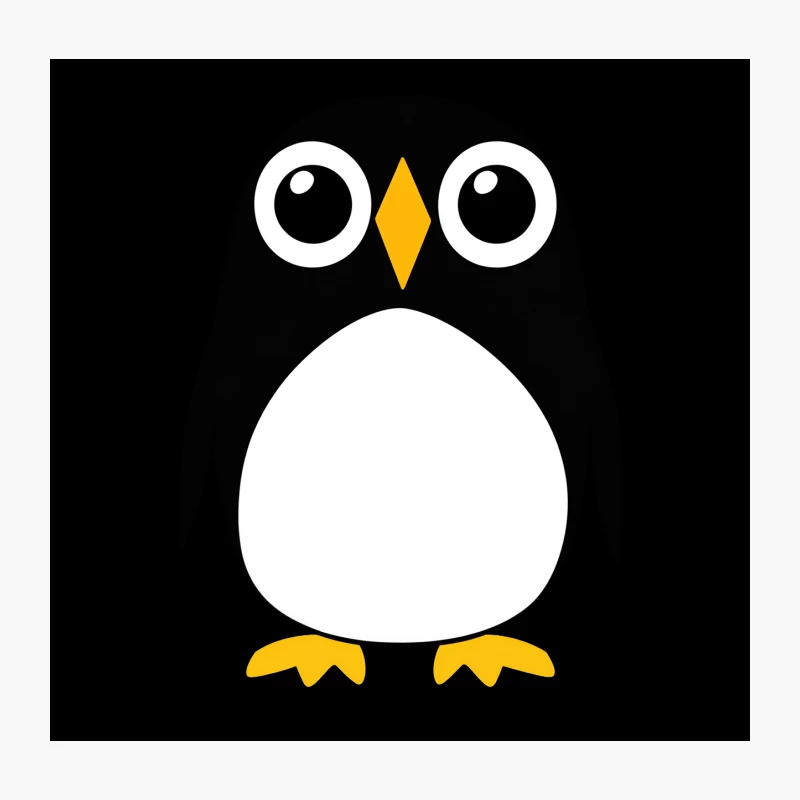 Cute Minimalist Penguin Cartoon Design Throw Pillow