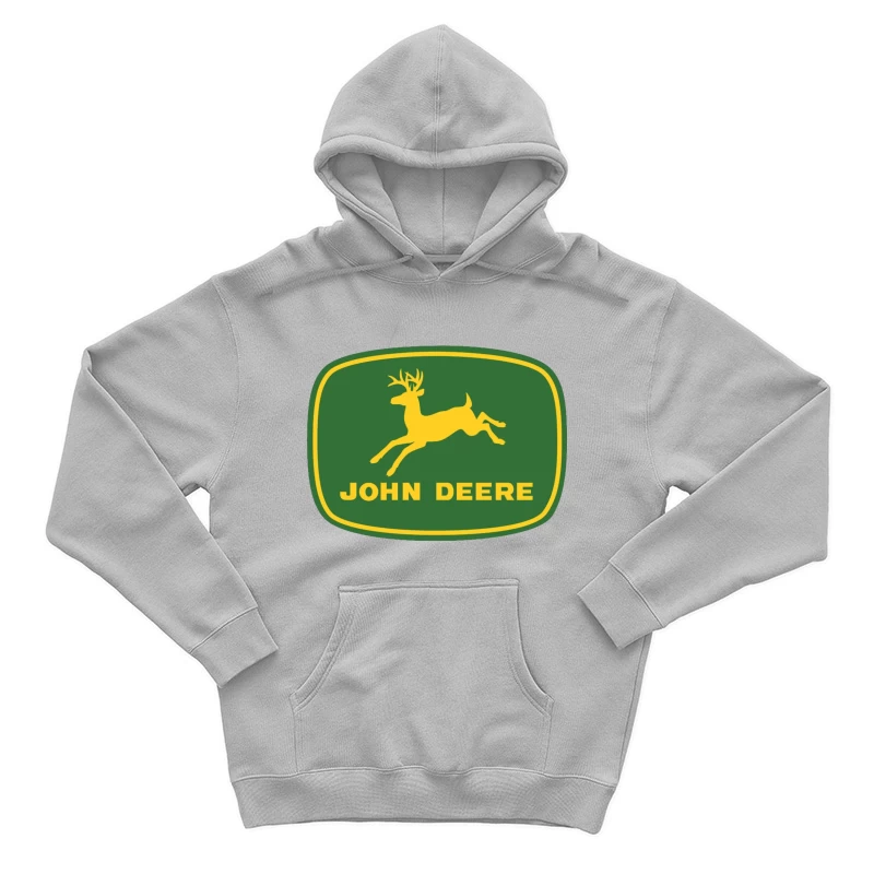 John Deere Classic Green and Yellow Logo with Leaping Deer Male Pullover Hoodie