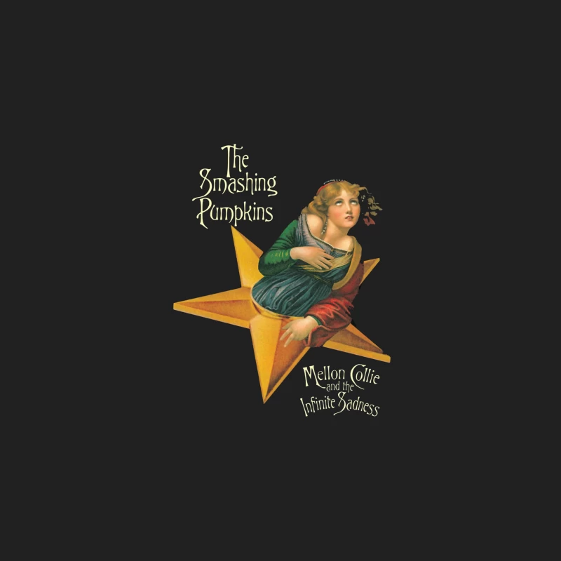 The Smashing Pumpkins' Mellon Collie Album Cover Featuring Classical Art on Golden Star Bucket Hat