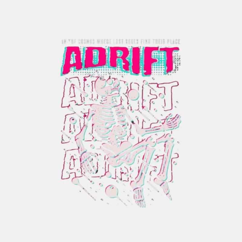 Adrift Skeletal Typography Design in Retro Punk Style Male Tank Top