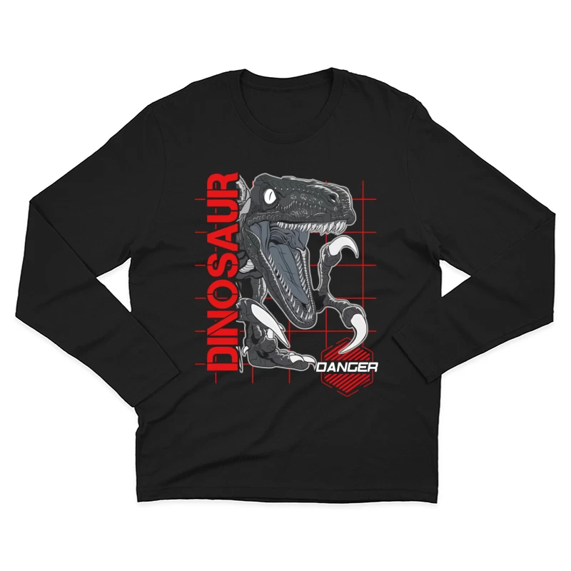 Prehistoric Predator – Velociraptor in Action Male Long Sleeve T-Shirt