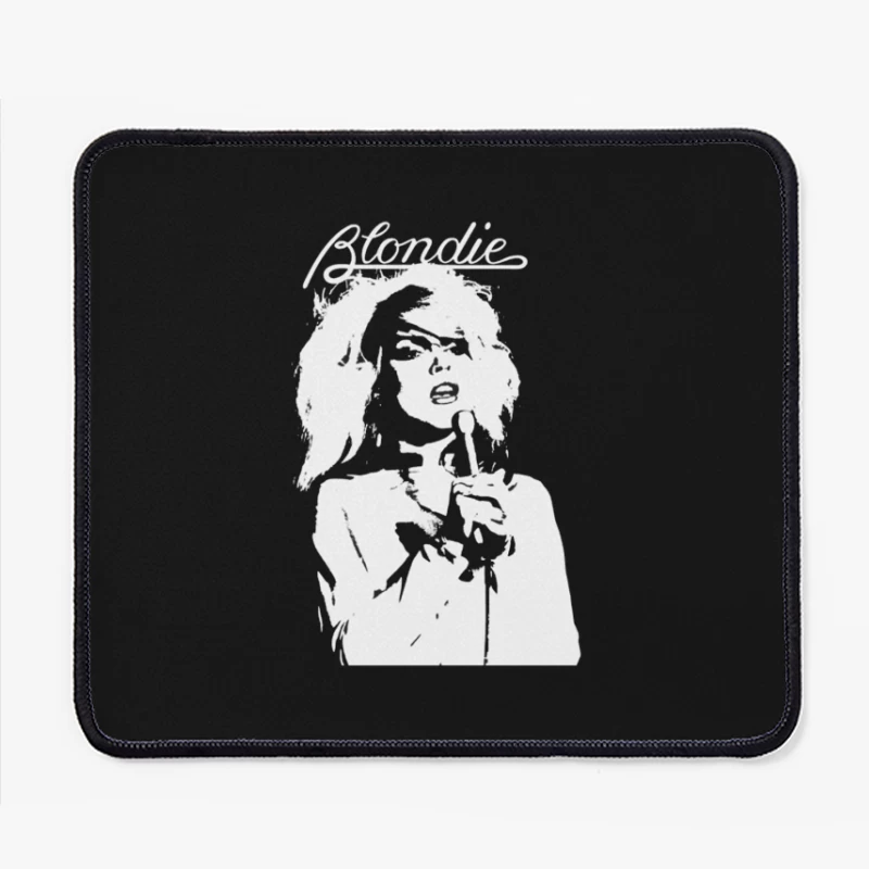 Artistic Line Drawing of Blondie Band Logo and Singer Mouse Pad