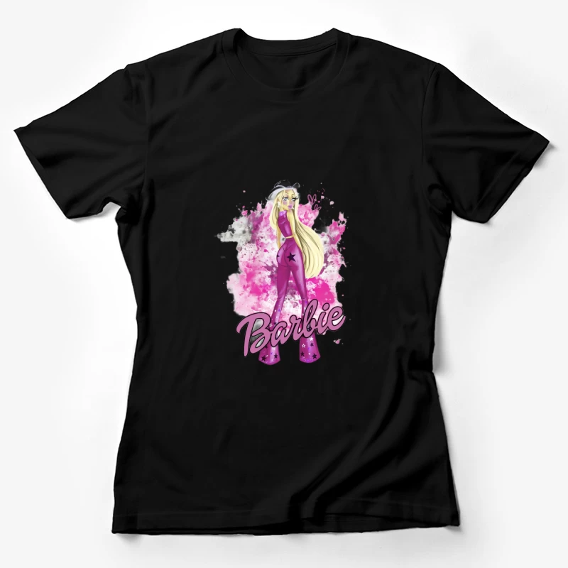 Lila Barbie Mode Illustration Damen T-Shirt