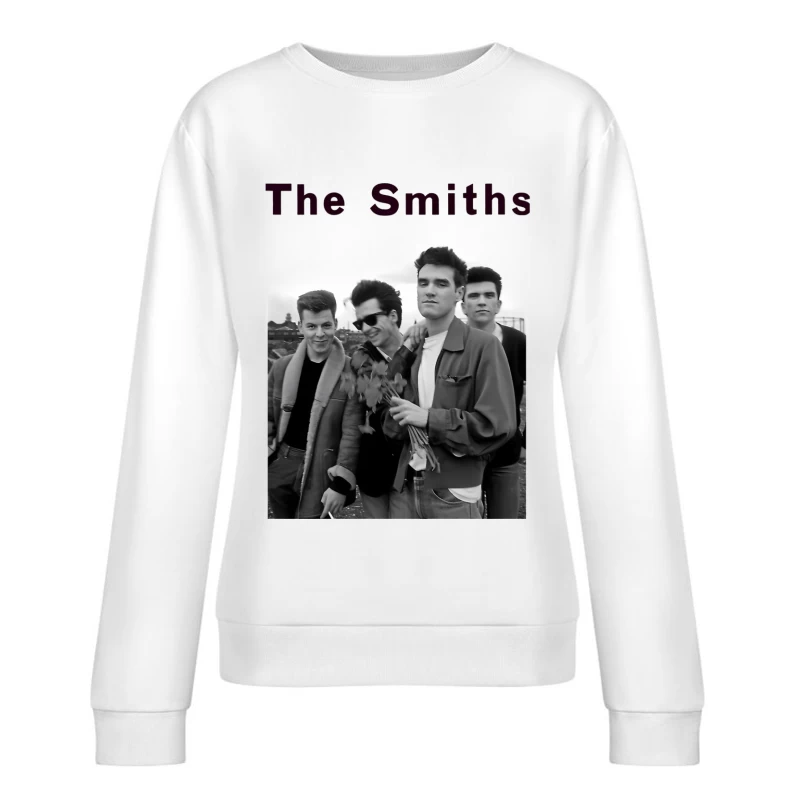 The Smiths: Iconic 1980s British Indie Rock Band Portrait Female Pullover Sweatshirt