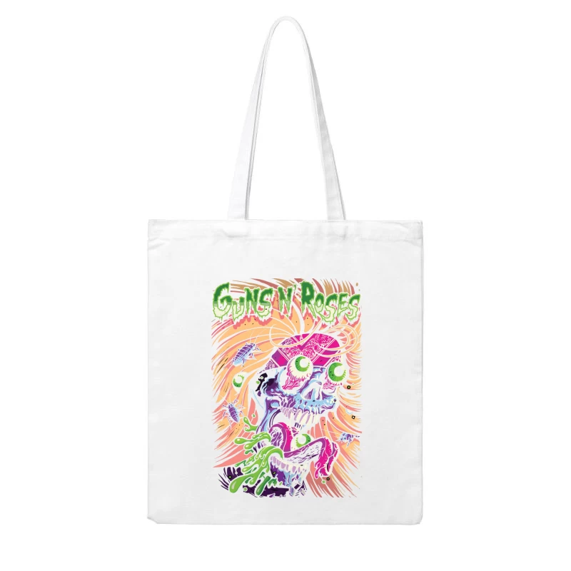 Guns N' Roses Skull Graphic Art Cotton Tote Bag