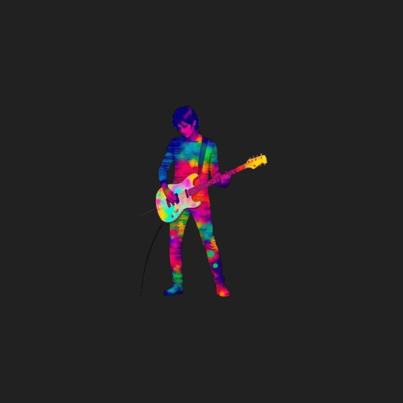 Colorful Musician Playing Electric Guitar Bucket Hat