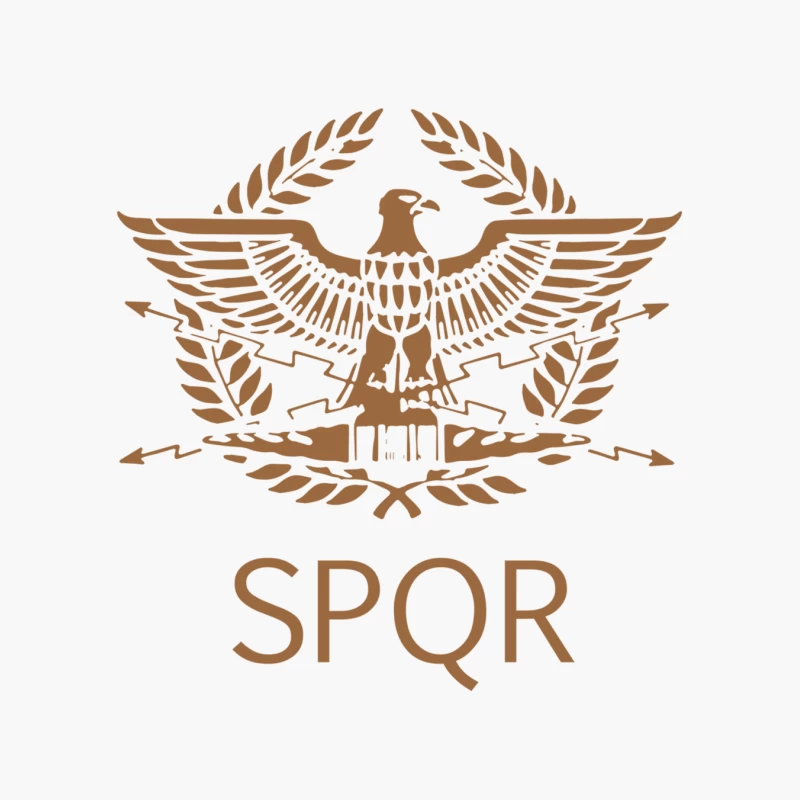 Roman Eagle Emblem with SPQR Inscription Cotton Tote Bag