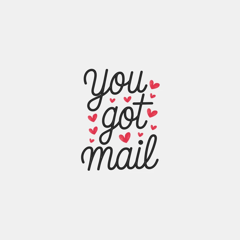 Romantic Email Notification: Handwritten Typography with Hearts Bucket Hat