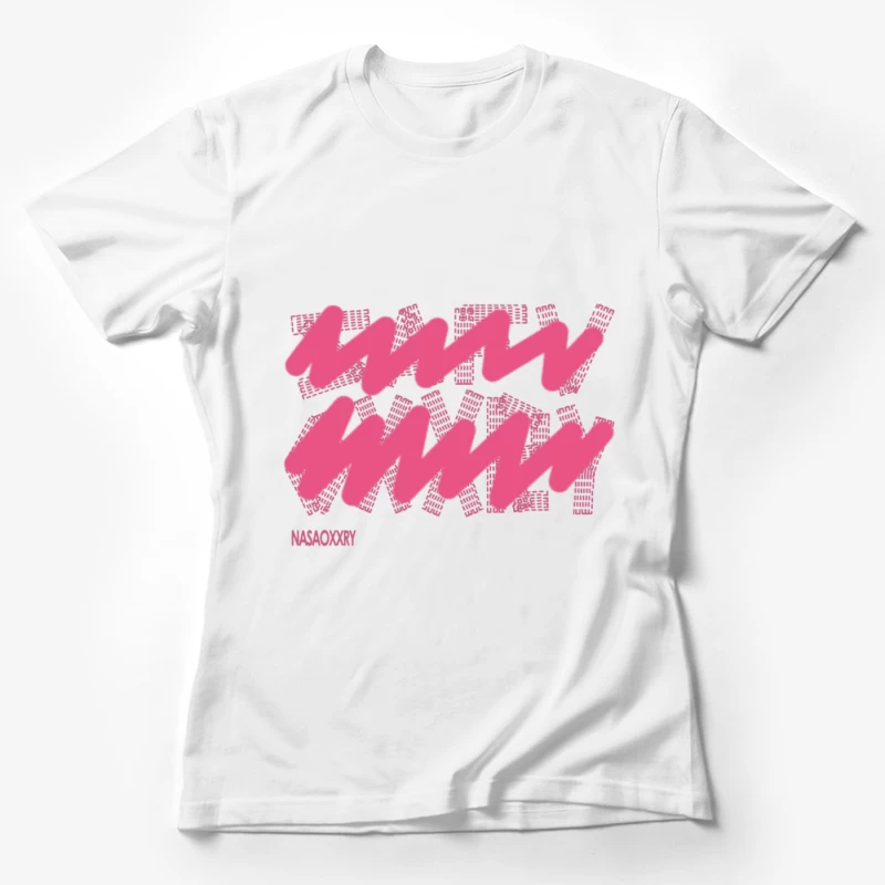 Rosa Zeichnung mit chaotischen Elementen Damen T-Shirt
