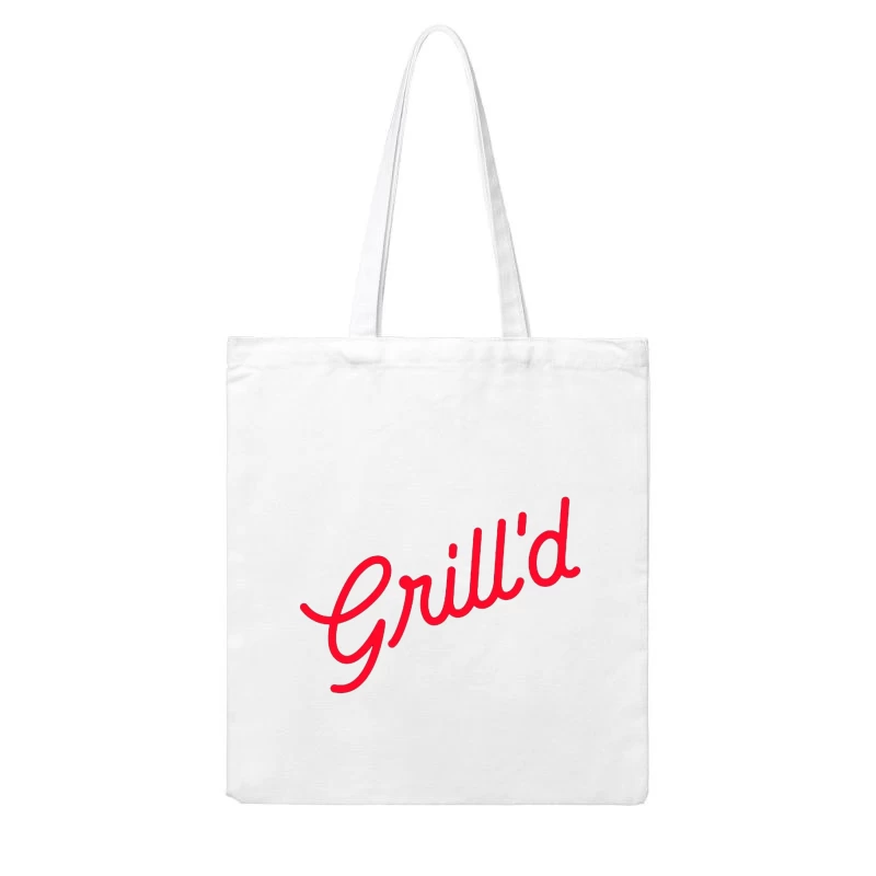 Red Script Logo of Grill'd Restaurant Chain Cotton Tote Bag