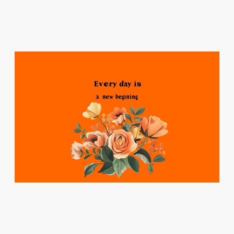 Inspirational Floral Quote: Every Day is a New Beginning Travel Mug