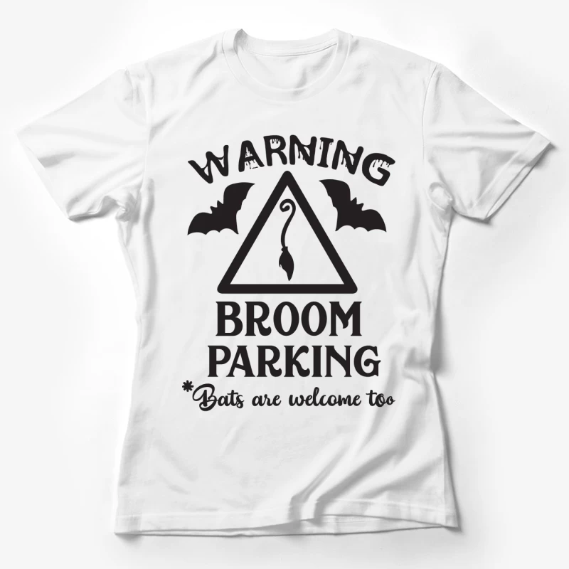 Panneau de stationnement de balai avec chauves-souris Femme T-Shirt
