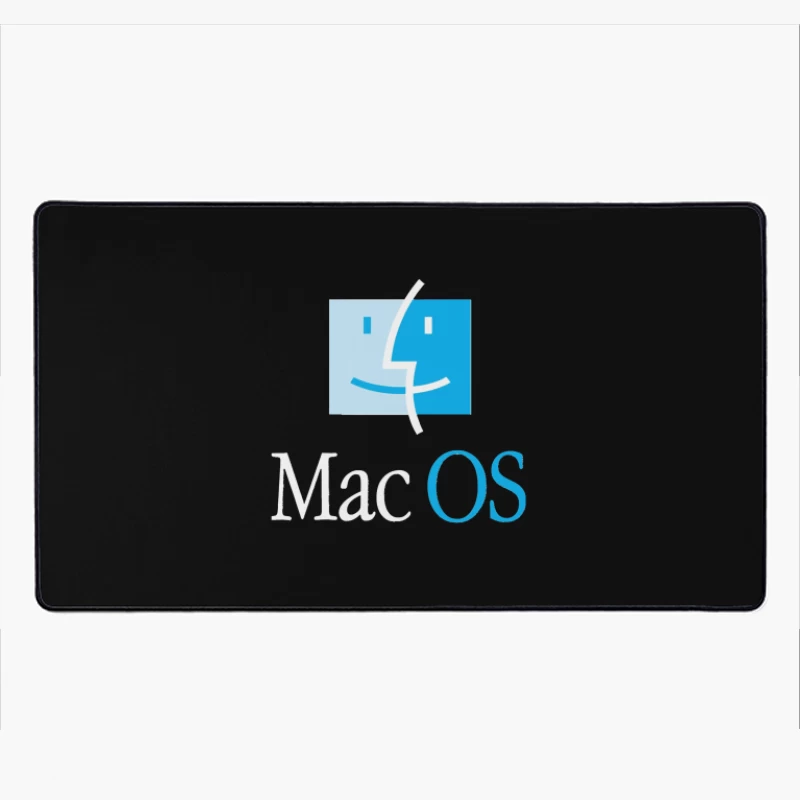 MacOS Operating System Logo in Blue and White Desk Mat