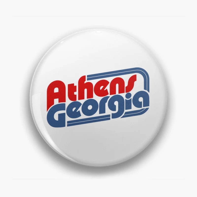 Retro Typography Design for Athens, Georgia Pin