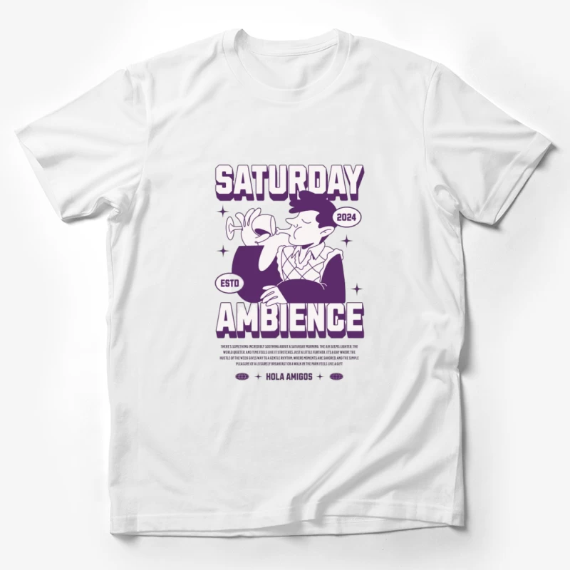 Ambiance du samedi avec dégustation de vin élégante Homme T-Shirt