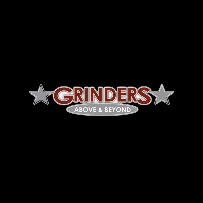 Grinders Restaurant Logo with Metallic Stars and Red Text Coffee Mug