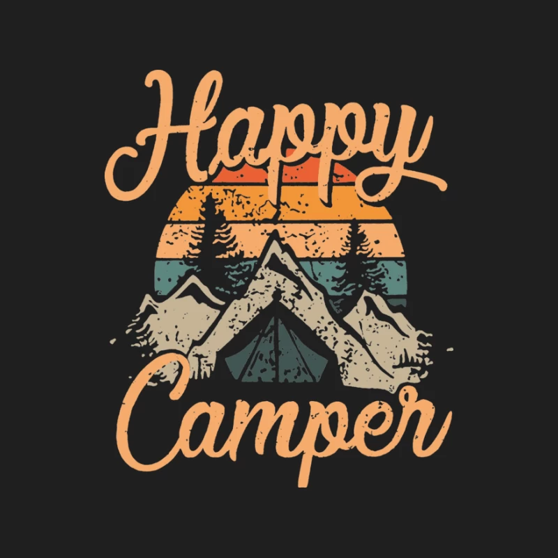 Fröhlicher Camper mit Berglandschaft Herren Tanktops