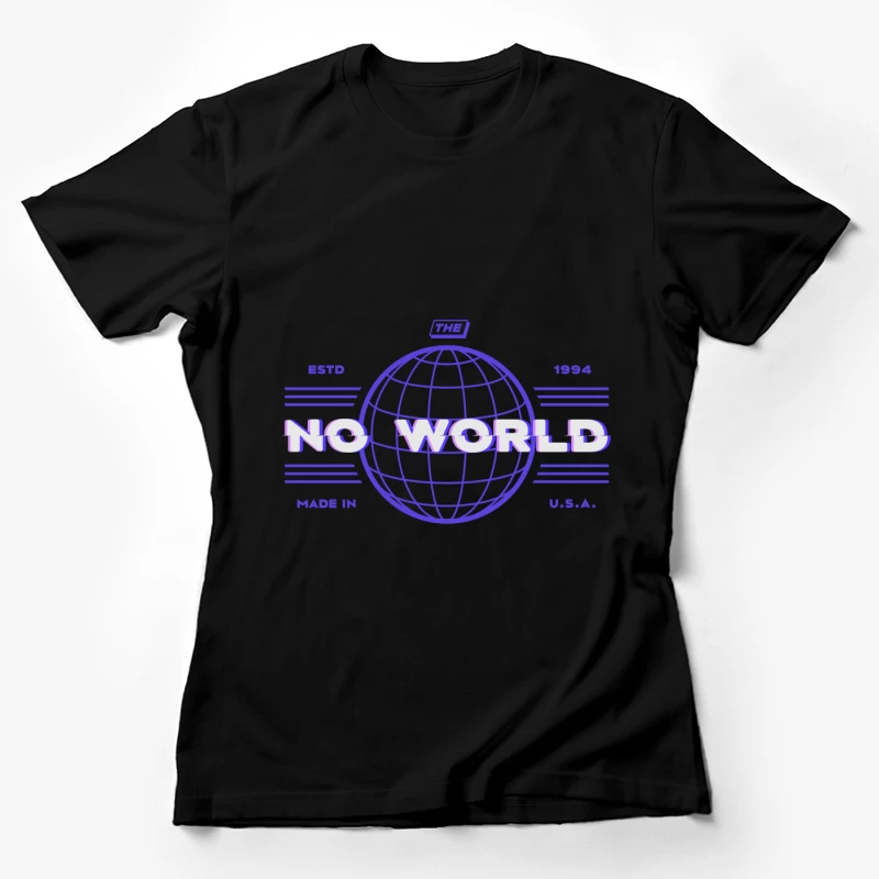 No World Globus Design Damen T-Shirt