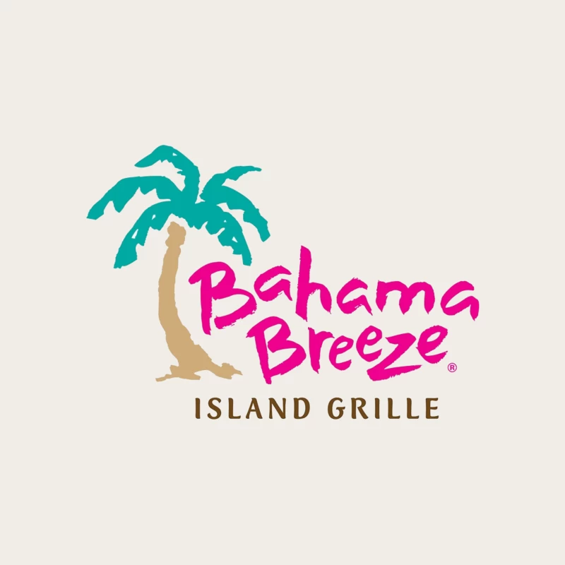 Bahama Breeze Island Grille Restaurant Logo with Tropical Palm Tree Bucket Hat